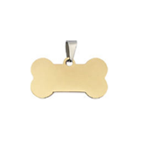 médaille pour chien forme d'os