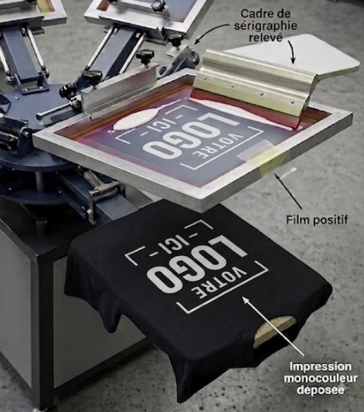 T-shirt 8000 - Sérigraphie 1 couleur – Image 3